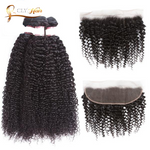 Cheveux Brésiliens bouclés 3 boules avec lace frontal