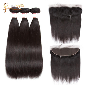 Cheveux Brésiliens lisse 3 boules avec lace frontal