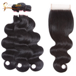 Cheveux Brésiliens ondulés 3 boules avec closure
