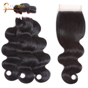 Cheveux Brésiliens ondulés 3 boules avec closure