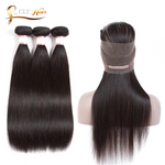 Cheveux Péruviens lisse 3 boules avec lace frontal 360
