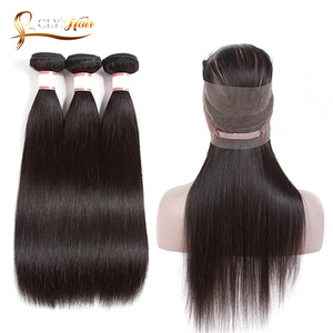 Cheveux Péruviens lisse 3 boules avec lace frontal 360